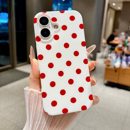 For iPhone 17 Case Retro Polka Dot IMD TPU Full Coverage Phone Protective Cover