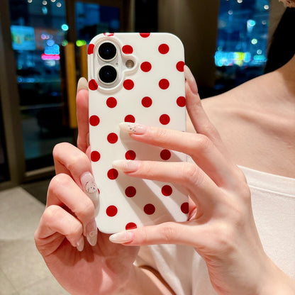For iPhone 17 Case Retro Polka Dot IMD TPU Full Coverage Phone Protective Cover