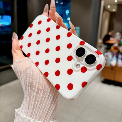 For iPhone 17 Case Retro Polka Dot IMD TPU Full Coverage Phone Protective Cover