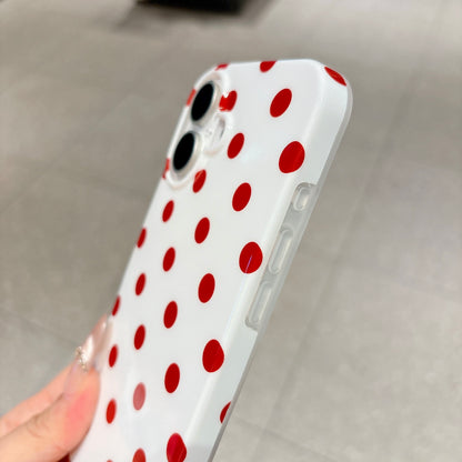 For iPhone 17 Case Retro Polka Dot IMD TPU Full Coverage Phone Protective Cover