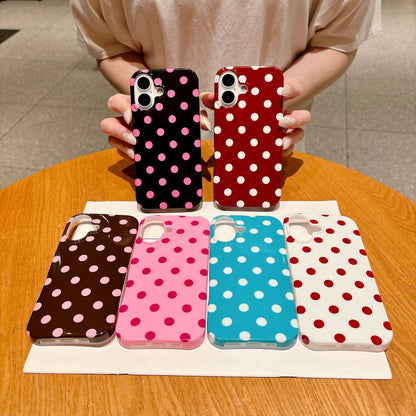 For iPhone 17 Case Retro Polka Dot IMD TPU Full Coverage Phone Protective Cover