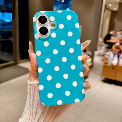 For iPhone 17 Case Retro Polka Dot IMD TPU Full Coverage Phone Protective Cover