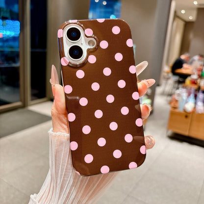 For iPhone 17 Case Retro Polka Dot IMD TPU Full Coverage Phone Protective Cover