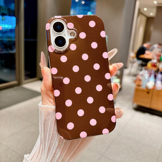 For iPhone 17 Case Retro Polka Dot IMD TPU Full Coverage Phone Protective Cover