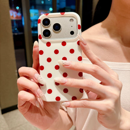 For iPhone 18 Pro / 17 Pro Case Retro Polka Dot IMD TPU Full Coverage Phone Protective Cover