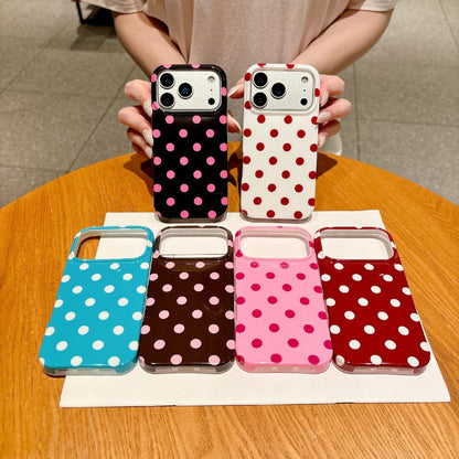 For iPhone 18 Pro / 17 Pro Case Retro Polka Dot IMD TPU Full Coverage Phone Protective Cover