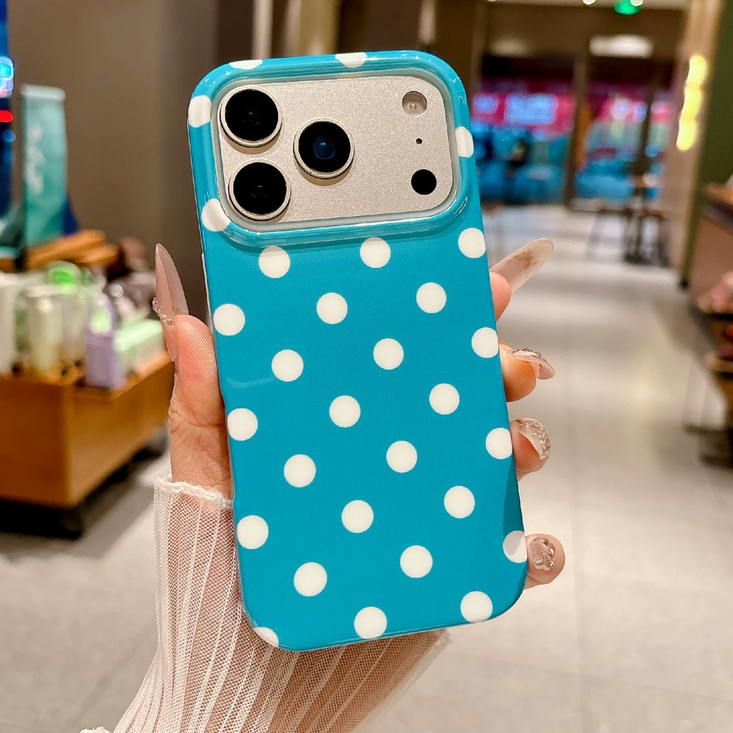For iPhone 18 Pro / 17 Pro Case Retro Polka Dot IMD TPU Full Coverage Phone Protective Cover