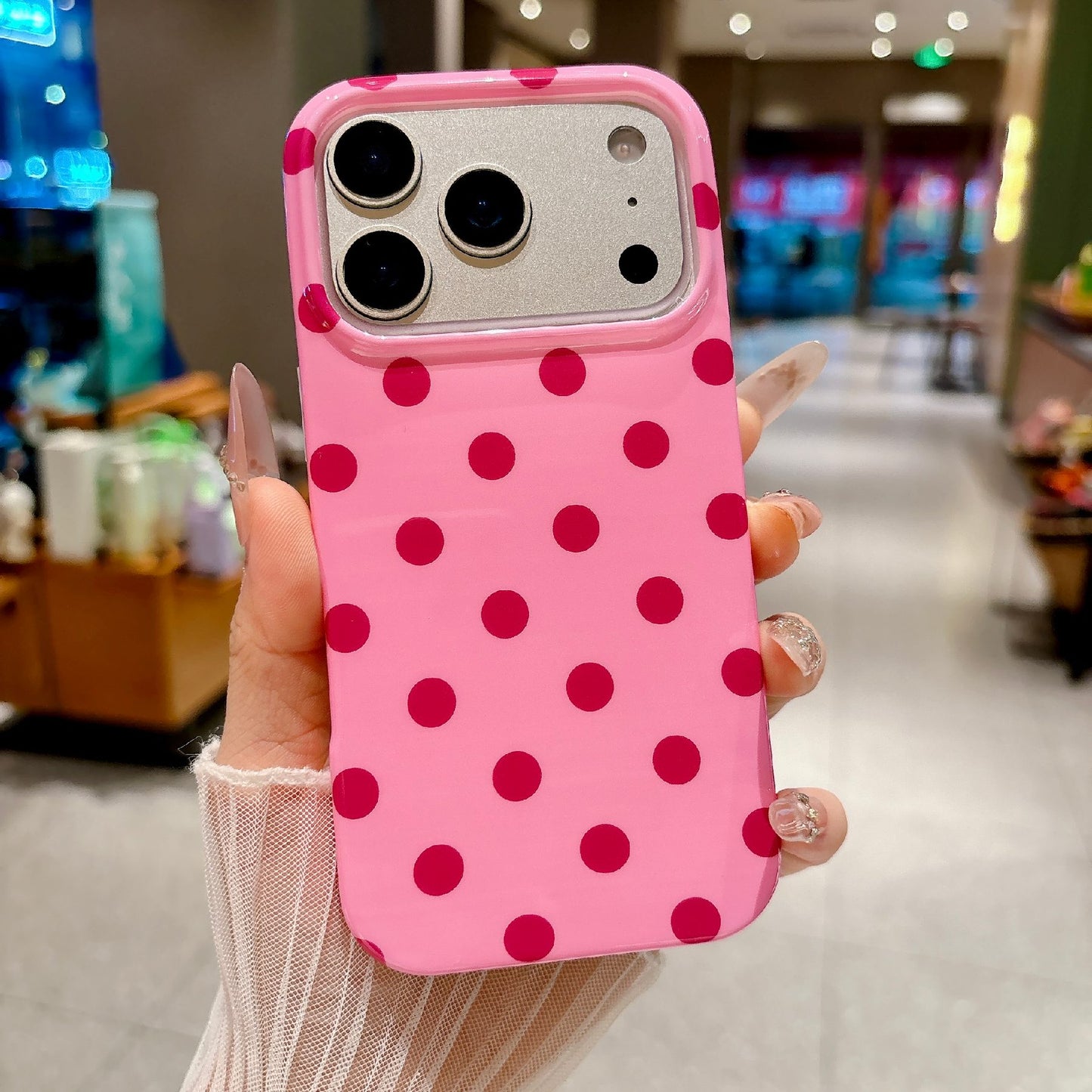 For iPhone 18 Pro / 17 Pro Case Retro Polka Dot IMD TPU Full Coverage Phone Protective Cover