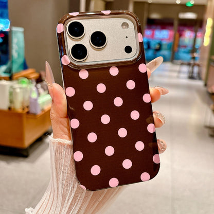 For iPhone 17 Pro Max Case Retro Polka Dot IMD TPU Full Coverage Phone Protective Cover