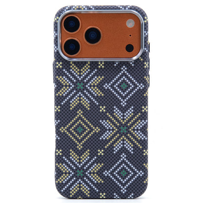 For iPhone 17 Pro Max Magnetic Case Compatible with MagSafe Carbon Fiber Texture Water Transfer PC Phone Cover