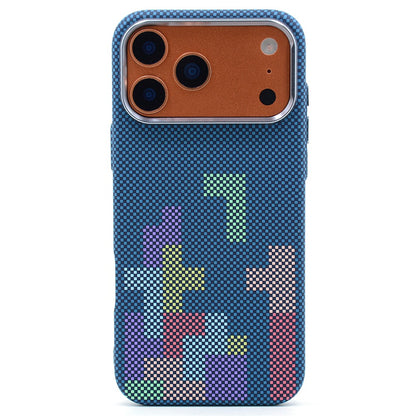 For iPhone 17 Pro Magnetic Case Compatible with MagSafe Carbon Fiber Texture Water Transfer PC Phone Cover