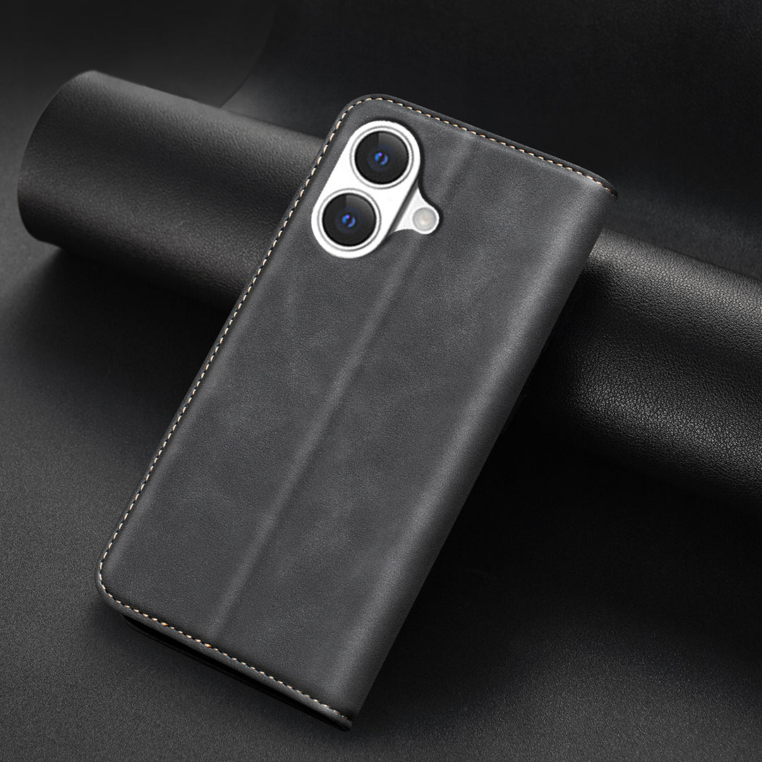 BINFEN COLOR for iPhone 17 RFID Blocking Calf Texture PU Leather Phone Cover