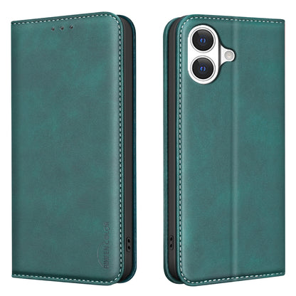 BINFEN COLOR for iPhone 17 RFID Blocking Calf Texture PU Leather Phone Cover