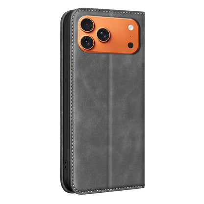 BINFEN COLOR for iPhone 18 Pro / 17 Pro RFID Blocking Calf Texture PU Leather Phone Cover