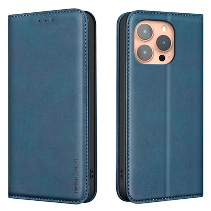 BINFEN COLOR for iPhone 16 Pro Max RFID Blocking Calf Texture PU Leather Phone Cover