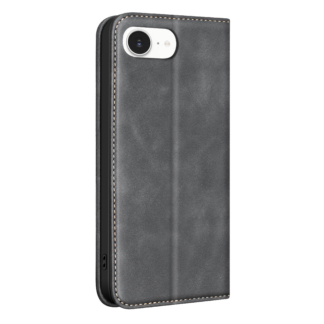 BINFEN COLOR for iPhone 16e / iPhone 17e RFID Blocking Calf Texture PU Leather Phone Cover