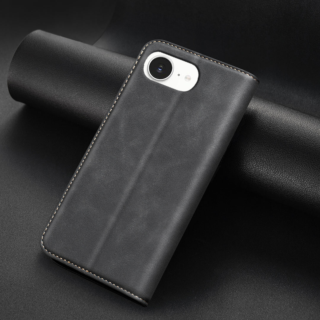 BINFEN COLOR for iPhone 16e / iPhone 17e RFID Blocking Calf Texture PU Leather Phone Cover