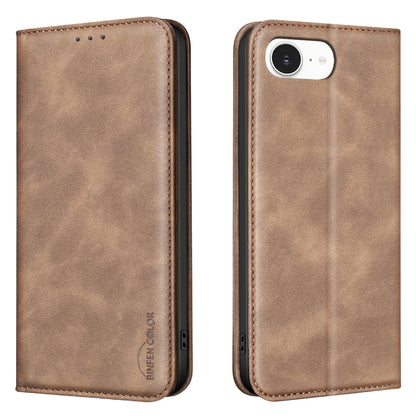 BINFEN COLOR for iPhone 16e / iPhone 17e RFID Blocking Calf Texture PU Leather Phone Cover