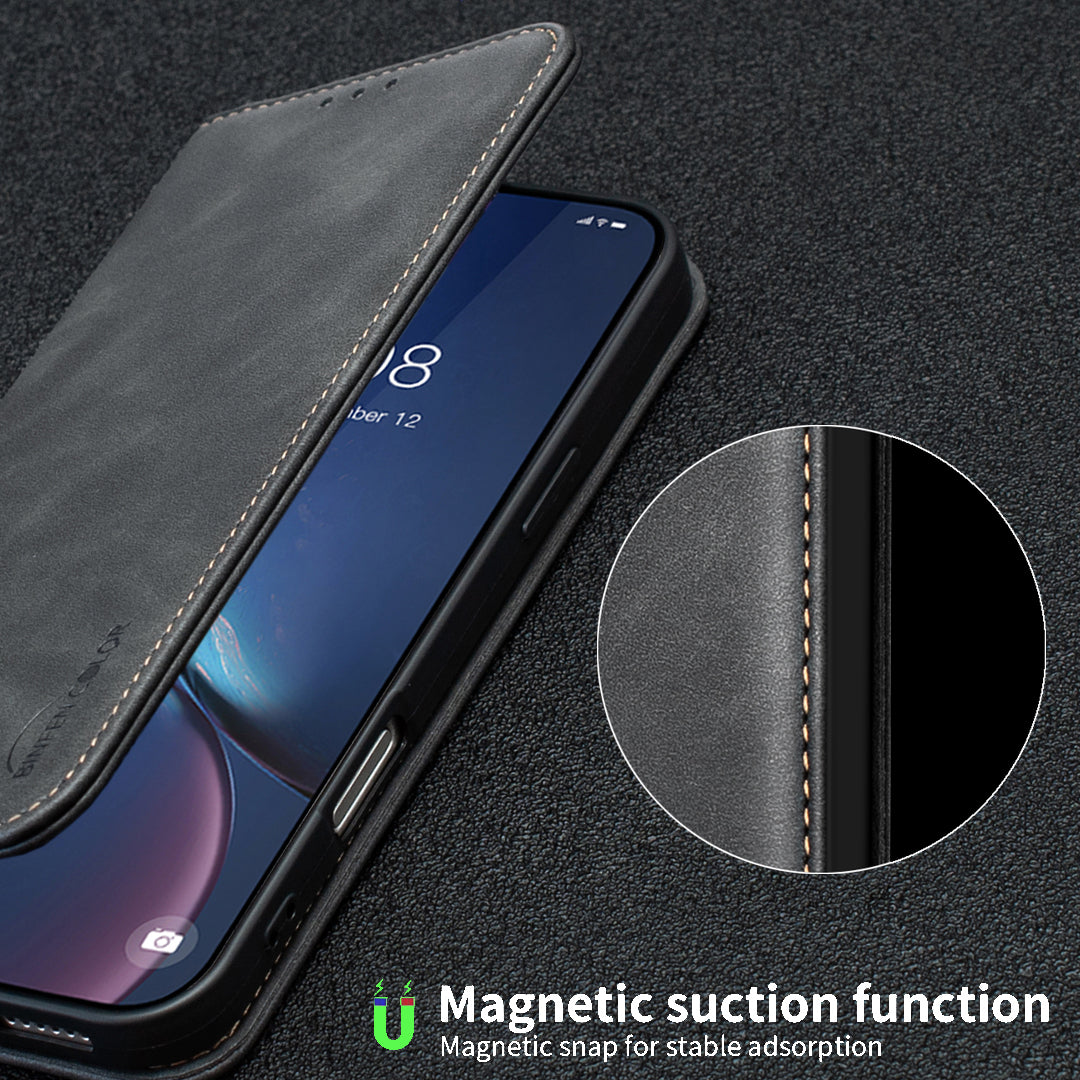BINFEN COLOR for iPhone 13 / iPhone 14 RFID Blocking Calf Texture PU Leather Phone Cover