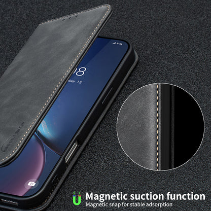 BINFEN COLOR for iPhone 13 / iPhone 14 RFID Blocking Calf Texture PU Leather Phone Cover