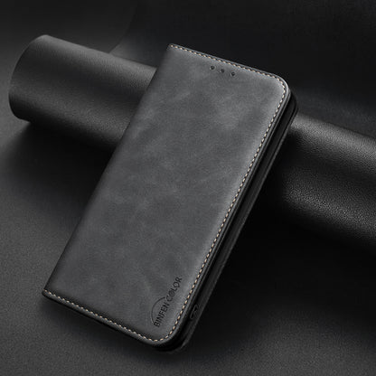 BINFEN COLOR for iPhone 13 / iPhone 14 RFID Blocking Calf Texture PU Leather Phone Cover