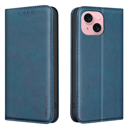 BINFEN COLOR for iPhone 13 / iPhone 14 RFID Blocking Calf Texture PU Leather Phone Cover