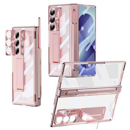 For Samsung Galaxy Z Fold8 Ultra Case Magnetic Hinge Kickstand Clear PC Phone Cover with Stylus / Tempered Glass Film
