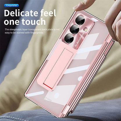 For Samsung Galaxy Z Fold8 Ultra Case Magnetic Hinge Kickstand Clear PC Phone Cover with Stylus / Tempered Glass Film