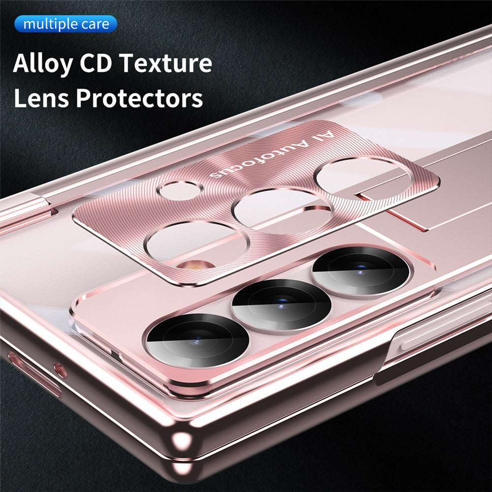 For Samsung Galaxy Z Fold8 Ultra Case Magnetic Hinge Kickstand Clear PC Phone Cover with Stylus / Tempered Glass Film