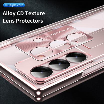 For Samsung Galaxy Z Fold8 Ultra Case Magnetic Hinge Kickstand Clear PC Phone Cover with Stylus / Tempered Glass Film