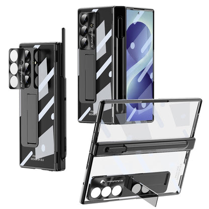 For Samsung Galaxy Z Fold8 Ultra Case Magnetic Hinge Kickstand Clear PC Phone Cover with Stylus / Tempered Glass Film