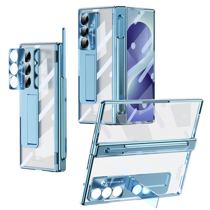 For Samsung Galaxy Z Fold8 Ultra Case Magnetic Hinge Kickstand Clear PC Phone Cover with Stylus / Tempered Glass Film
