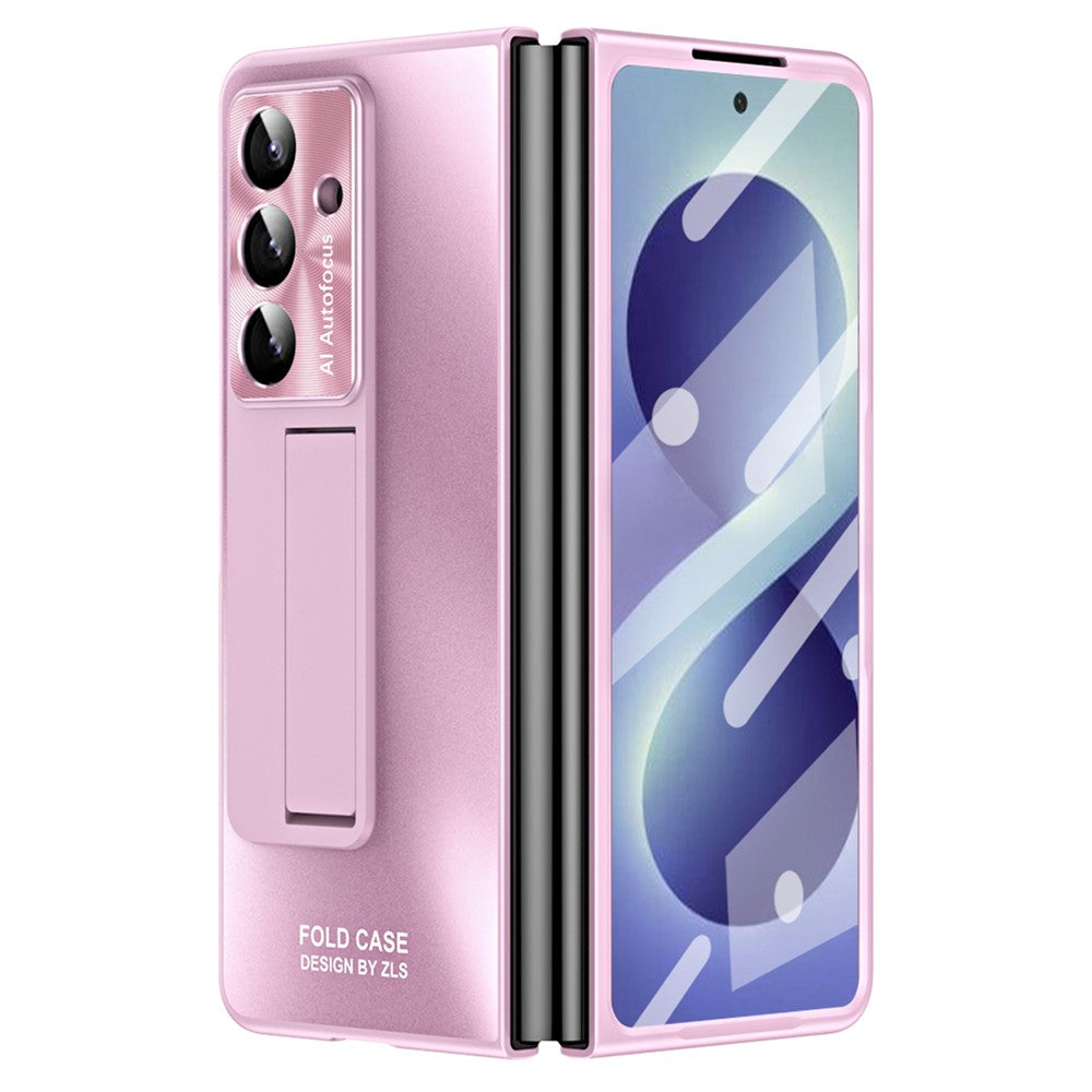 For Samsung Galaxy Z Fold8 Ultra Case Kickstand Matte PC Phone Cover with Tempered Glass Film