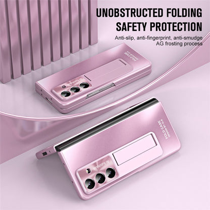 For Samsung Galaxy Z Fold8 Ultra Case Kickstand Matte PC Phone Cover with Tempered Glass Film