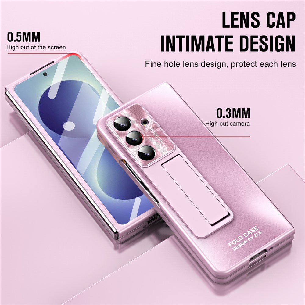 For Samsung Galaxy Z Fold8 Ultra Case Kickstand Matte PC Phone Cover with Tempered Glass Film