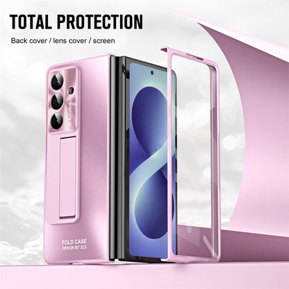 For Samsung Galaxy Z Fold8 Ultra Case Kickstand Matte PC Phone Cover with Tempered Glass Film