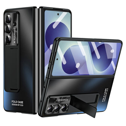 For Samsung Galaxy Z Fold8 Ultra Case Kickstand Matte PC Phone Cover with Tempered Glass Film