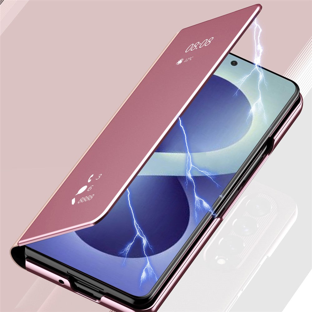 For Samsung Galaxy Z Fold8 Ultra Case Electroplating View Window Stand Leather Phone Cover