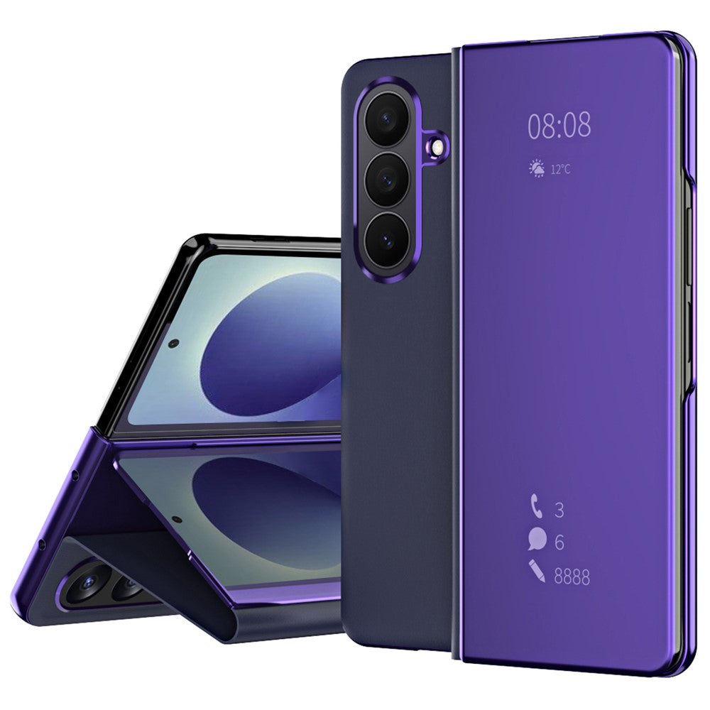 For Samsung Galaxy Z Fold8 Ultra Case Electroplating View Window Stand Leather Phone Cover
