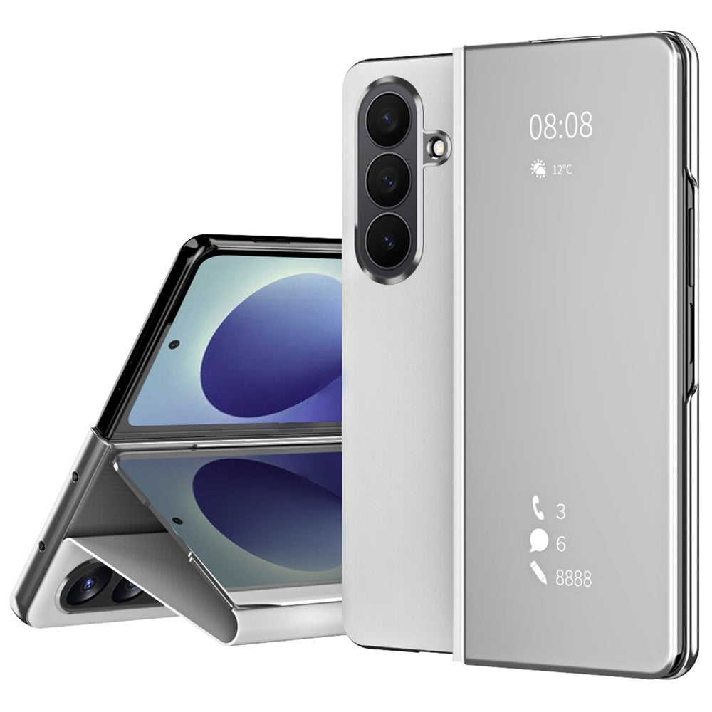 For Samsung Galaxy Z Fold8 Ultra Case Electroplating View Window Stand Leather Phone Cover