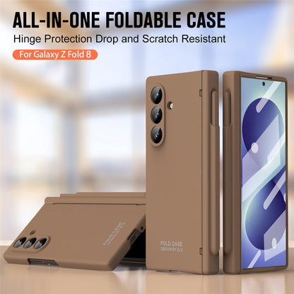 For Samsung Galaxy Z Fold8 Ultra Case Folding PC Phone Cover with Stylus / Tempered Glass Film