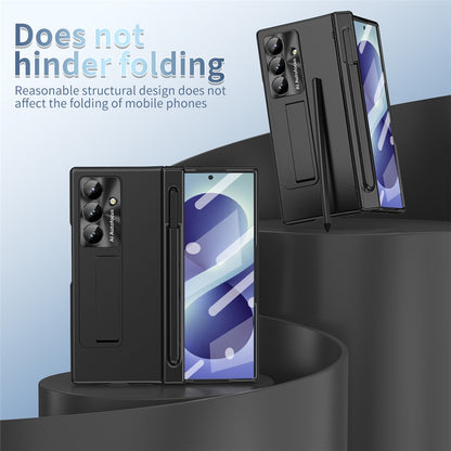 For Samsung Galaxy Z Fold8 Ultra Case Magnetic Hinge Kickstand PC Phone Cover with Stylus / Tempered Glass Film
