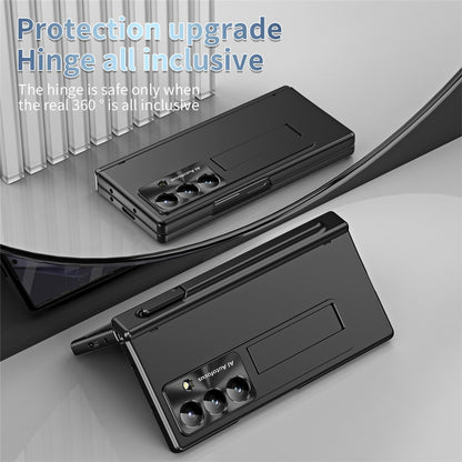 For Samsung Galaxy Z Fold8 Ultra Case Magnetic Hinge Kickstand PC Phone Cover with Stylus / Tempered Glass Film