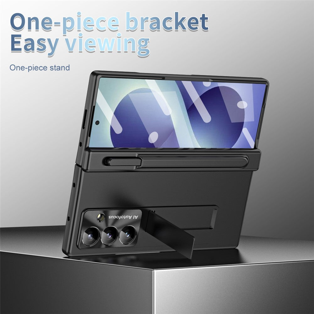For Samsung Galaxy Z Fold8 Ultra Case Magnetic Hinge Kickstand PC Phone Cover with Stylus / Tempered Glass Film