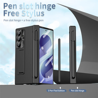For Samsung Galaxy Z Fold8 Ultra Case Magnetic Hinge Kickstand PC Phone Cover with Stylus / Tempered Glass Film
