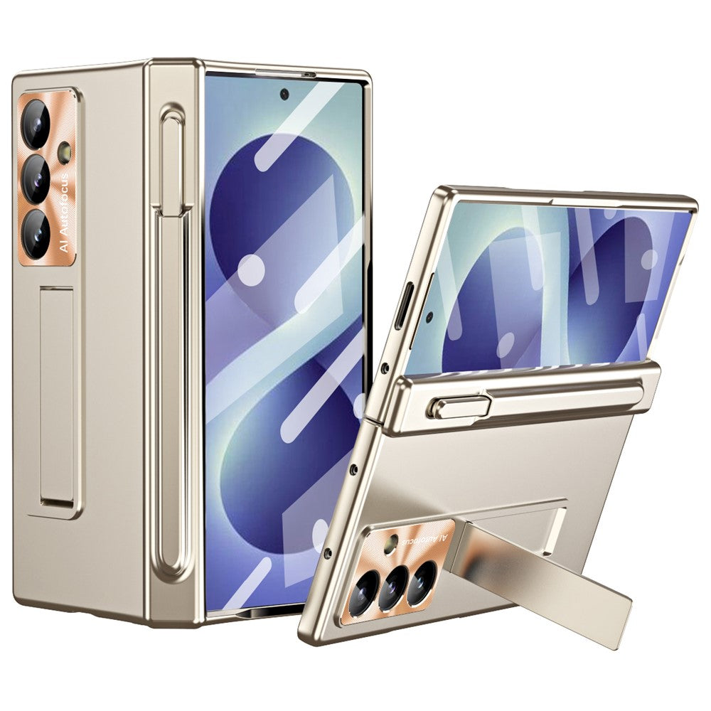 For Samsung Galaxy Z Fold8 Ultra Case Magnetic Hinge Kickstand PC Phone Cover with Stylus / Tempered Glass Film