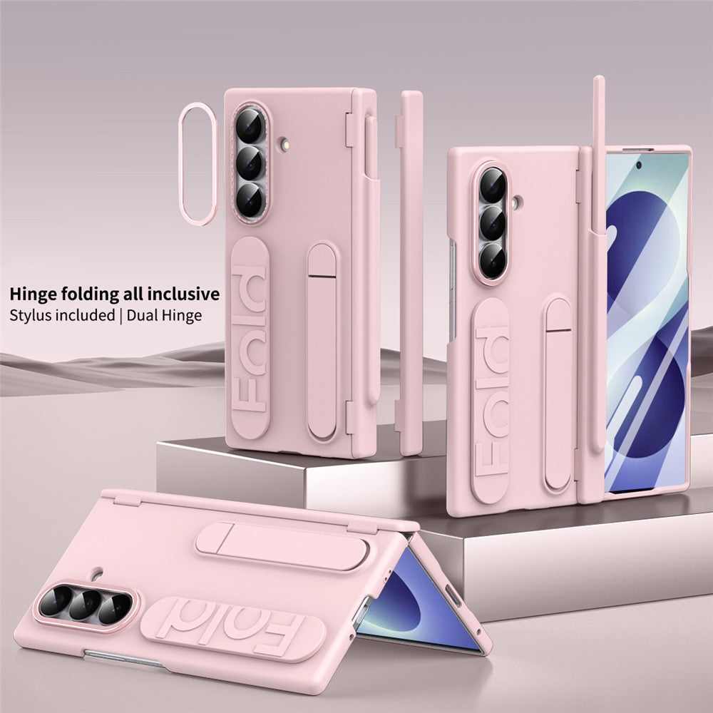 For Samsung Galaxy Z Fold8 Ultra Case Kickstand Dual Hinge PC Phone Cover with Tempered Glass Film / Stylus