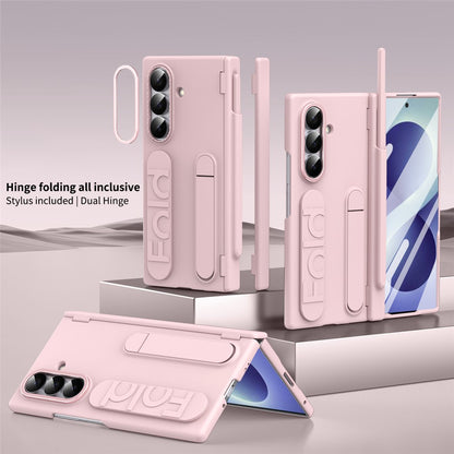 For Samsung Galaxy Z Fold8 Ultra Case Kickstand Dual Hinge PC Phone Cover with Tempered Glass Film / Stylus