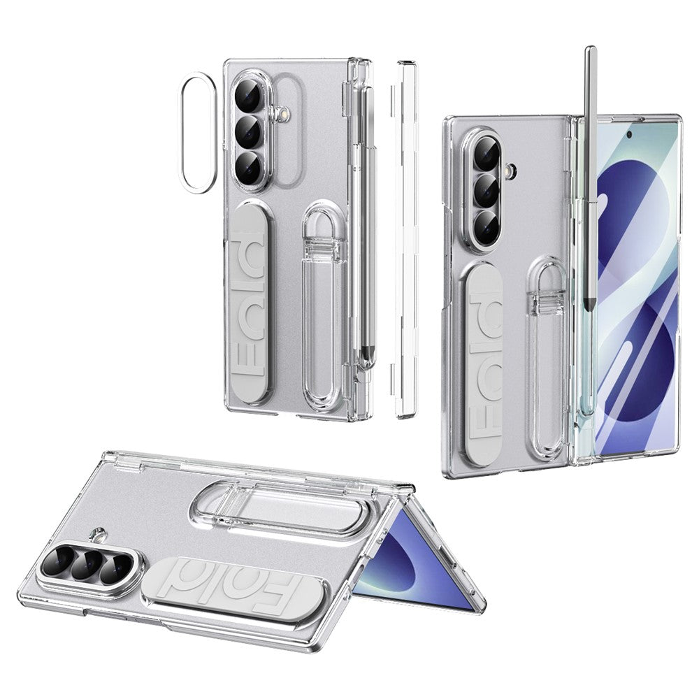 For Samsung Galaxy Z Fold8 Ultra Case Kickstand Dual Hinge PC Phone Cover with Tempered Glass Film / Stylus