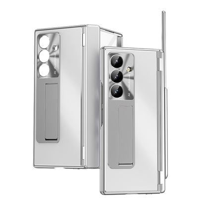 For Samsung Galaxy Z Fold8 Ultra Case Kickstand Dual Hinge Aluminum Alloy Phone Cover with Tempered Glass Front Film / Stylus